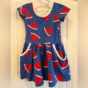 Eleanor Rose Girls Blue Watermelon Romper Size 5